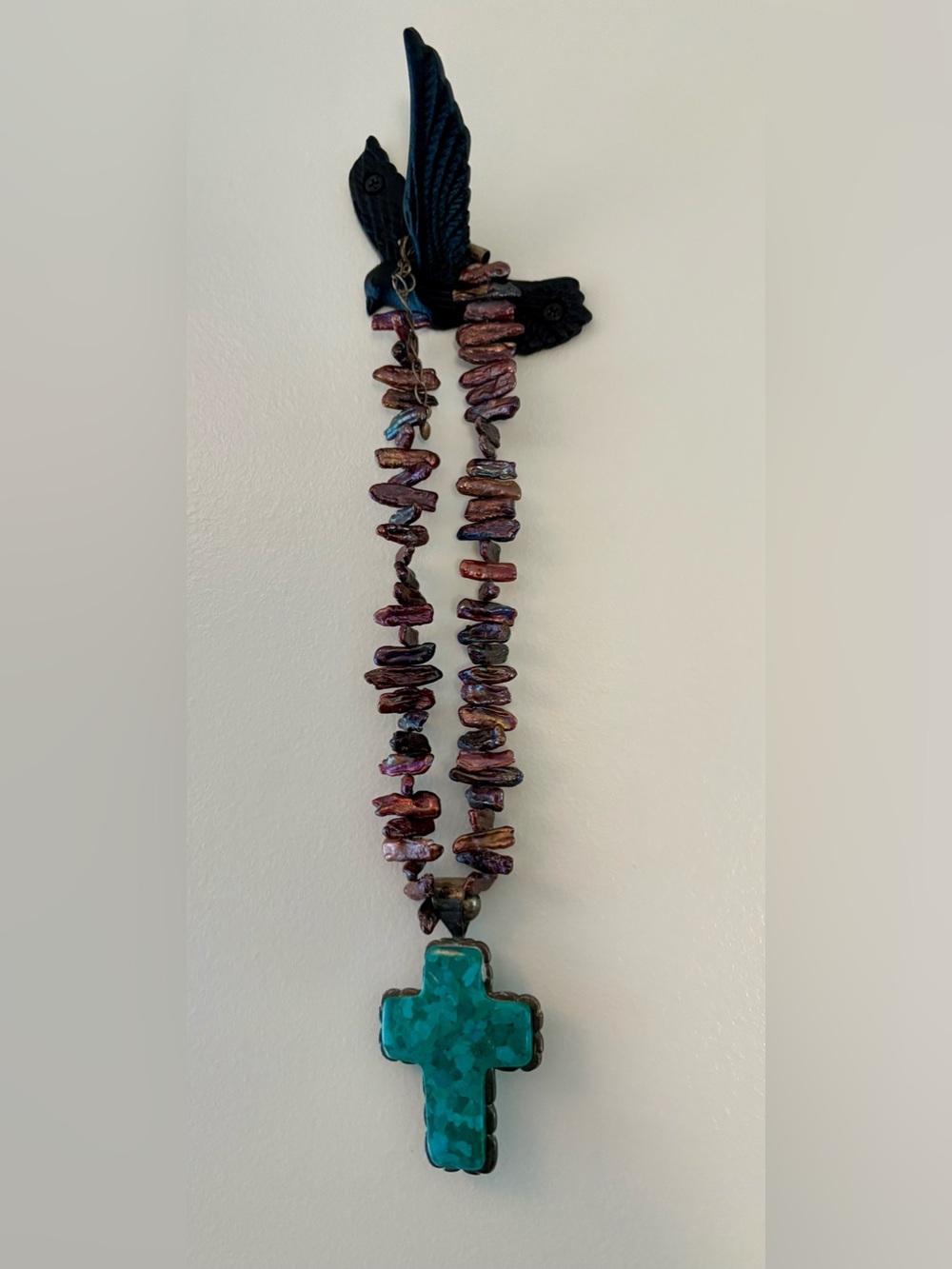 Vintage Jay King Turquoise Cross Pendant
